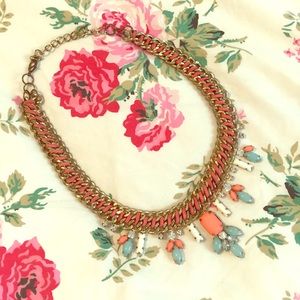 Braided chain statement necklace